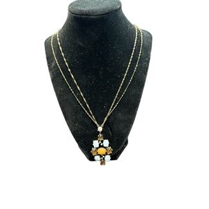 Avon “Romantic pendant” necklace with Double-Chain Design NIB vintage 2008